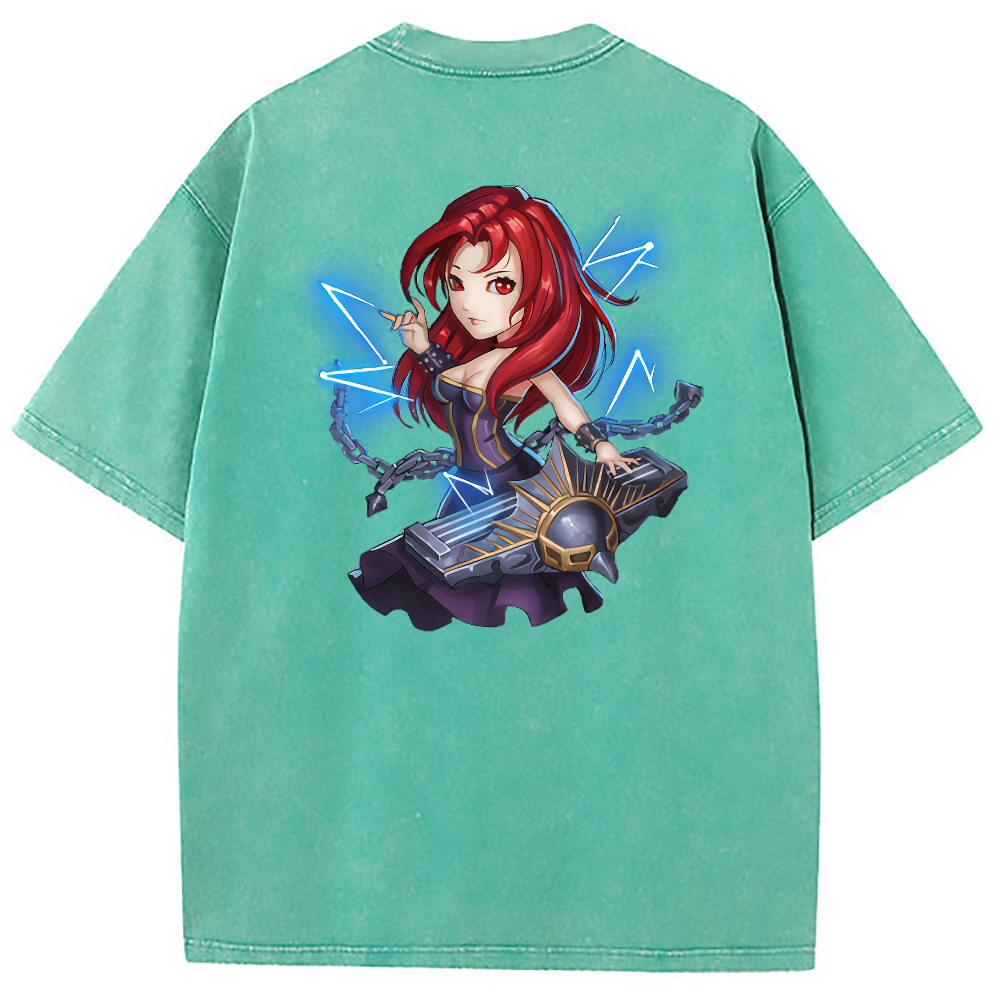 （画像用） リーグ・オブ・レジェンド League of Legends LOL 綿100% ヴィンテージ風 半袖Tシャツ（背面プリント）